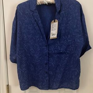 Prana Blue Patterned Women's Top